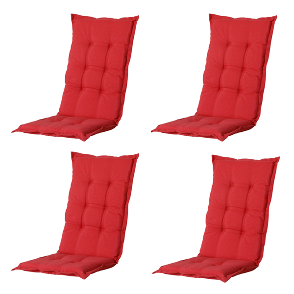 Gartenstuhlauflagen Panama ziegelrot - Ca. 105x50 cm - 4er-Set