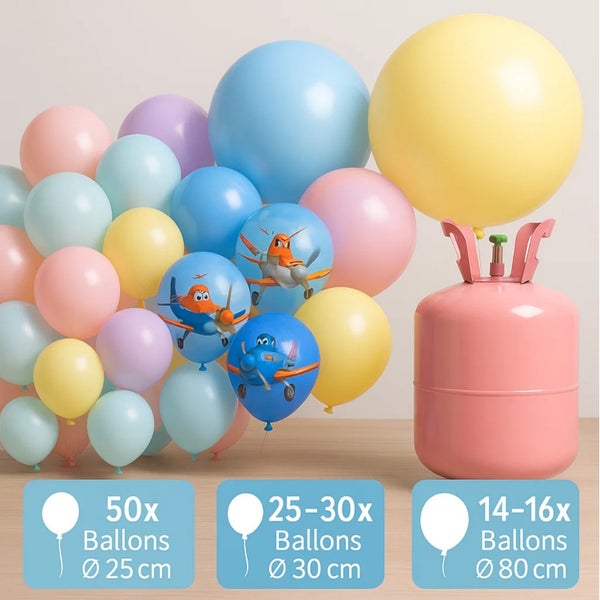 Heliumballon Set mit verschiedenen Ballongrößen und Motiven