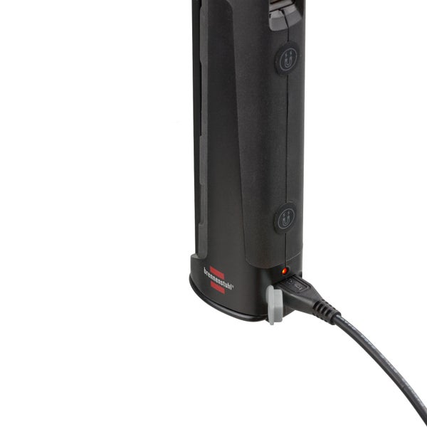 Brennenstuhl Logo und Magnet-Symbol auf schwarzer, wiederaufladbarer LED-Arbeitsleuchte