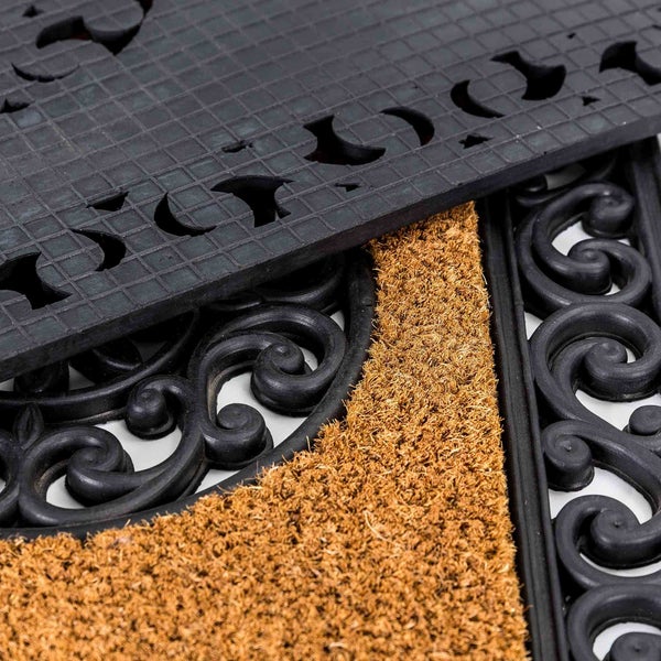 Fußmatte aus Gummi und Kokosfaser mit Muster