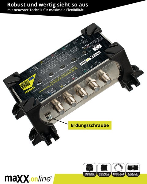 Satelliten- und Kabel-TV Verstärker von Maxx online mit Erdungsschraube