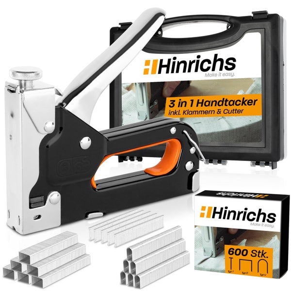 Hinrichs Handtacker im Koffer mit Klammern und Nägeln