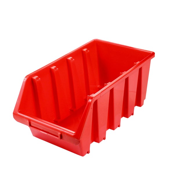 PROREGAL Sichtlagerbox 4 | HxBxT 15,5x20,4x34cm | Polypropylen | Rot