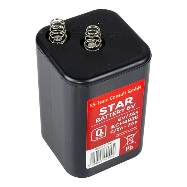 UvV STAR Blockbatterie 7 Ah für Warnleuchten, Baustellen Typ 4R25 6 Volt / 20 Stück