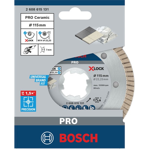 Bosch PRO Ceramic X-Lock Diamanttrennscheibe 115 x 22,23 mm 22,23 mm - 2608615131