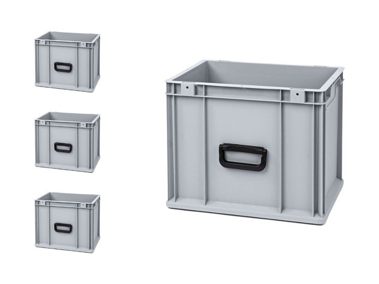 PROREGAL Spar Set 4x Eurobox Nextgen Portable Uno HxBxT 32 x 30 x 40 cm 30 Liter Eurobehälter Transportbox Transportbehälter Stapelbehälter