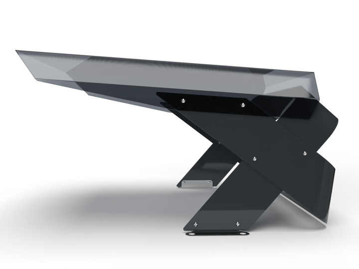 Moderner Unterstand mit transparentem Dach und Metallgestell für den Außenbereich