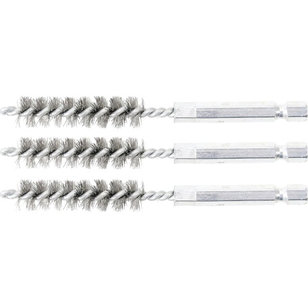 BGS Stahlbürste 11 mm Antrieb Außensechskant 6,3 mm (1/4) 3tlg. - 3078-11-S