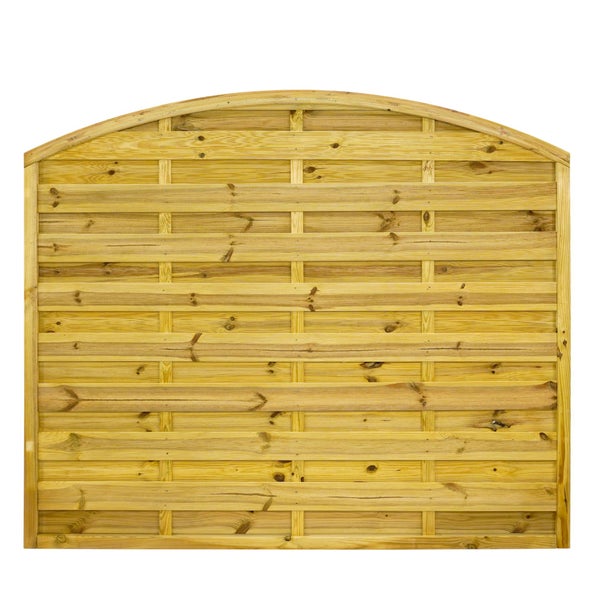 Gartenzaun aus Holz mit bogenförmigem Abschluss