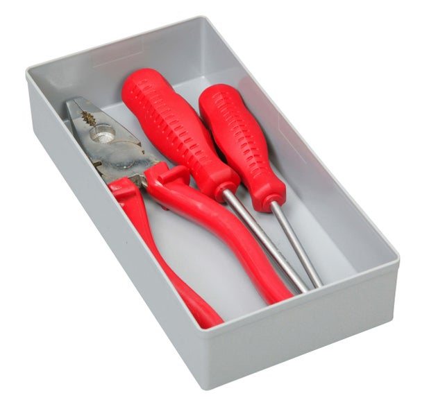 PROREGAL SparSet 5 x Sortimentskasten EuroPlus Insert HxBxT 4,5 x 10,8 x 21,6 cm Grau