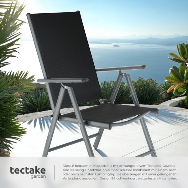 Gartenstuhl tectake Marilena 67 x 56 x 105 cm klappbar anthrazit