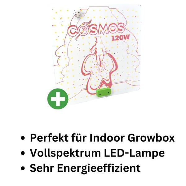 Cosmos 120W LED Pflanzenlampe – Vollspektrum Grow Lampe für 100x100 cm Growbox – Energiesparend, kompakt & langlebig – Für Wuchs- & Blütephase