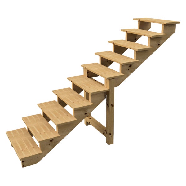 Holztreppe mit sieben Stufen