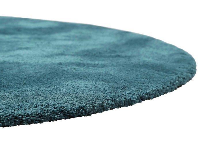 Teppich Rund Petrol Hochflor Pisa Homie Living 200 cm rund