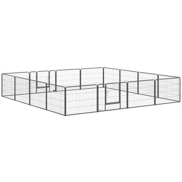 PawHut Freilaufgehege, 80L x 1,5B x 60H cm, Stahl, Grau