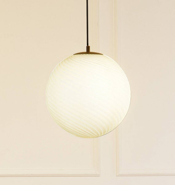 Lucande Pendelleuchte Kestralia (Modern) in Weiß aus Glas (1 flammig, E27) - Hängelampe Esstischlampe Hängeleuchte Wohnzimmerleuchte