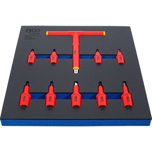 BGS Technic Steckschlüsselsatz mit T-Griff und Einsätzen in einer Schaumstoffeinlage