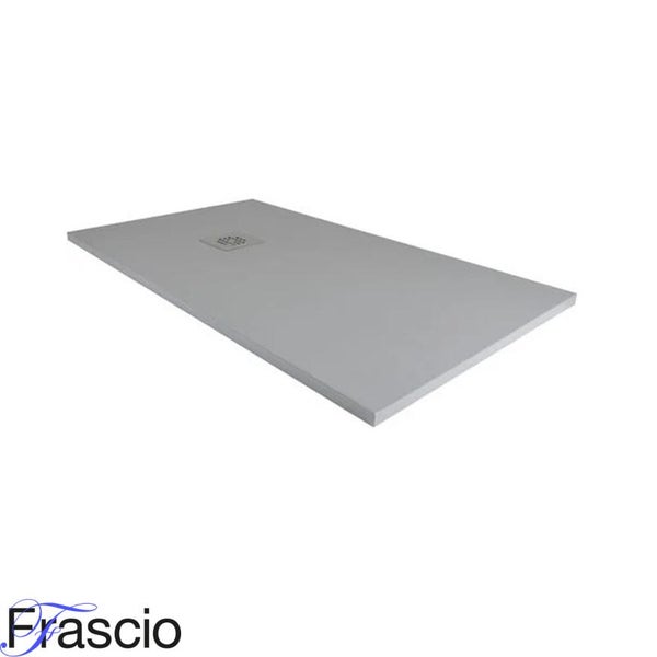 Duschwanne 80X100 cm Vulcano Line Slim Dunkelgrau Ral 7005 aus Kunstharz und Marmorpulver mit freiem Abfluss - FRASCIO