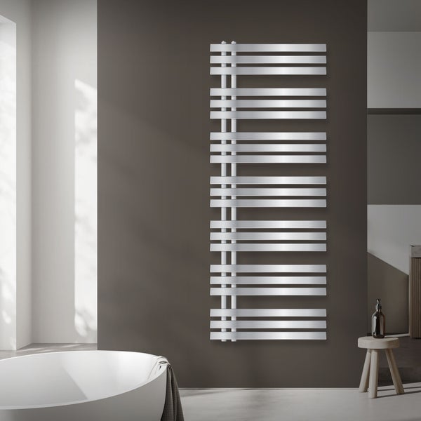 ECD Germany Iron EM Design Badheizkörper Elektrisch mit Heizstab 1200 W - 600 x 1600 mm - Chrom - Designheizkörper Paneelheizkörper Heizkörper Handtuchwärmer Handtuchtrockner