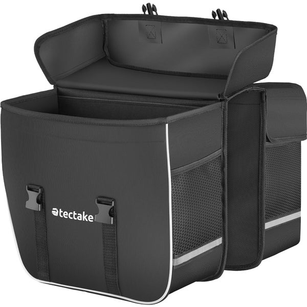 Fahrradtasche mit offenem Deckel und tectake Logo