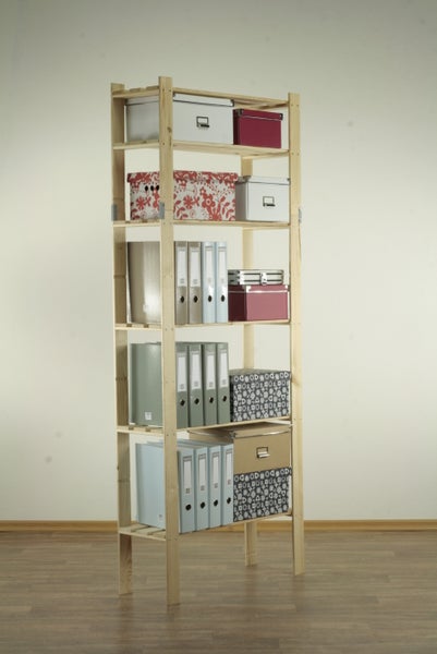PROREGAL Holzregal Pinepeak HxBxT 200 x 80 x 28 cm 6 Fachboden 1,2 cm Dickes Kiefernholz Natur