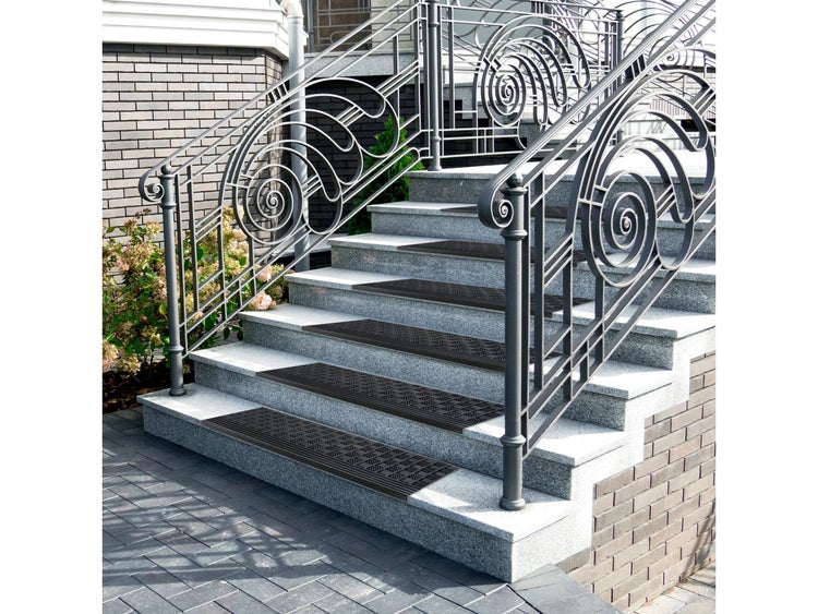 FLOORDIREKT Gummi-Stufenmatte Diamond - für den Außenbereich - 30 x 90 cm