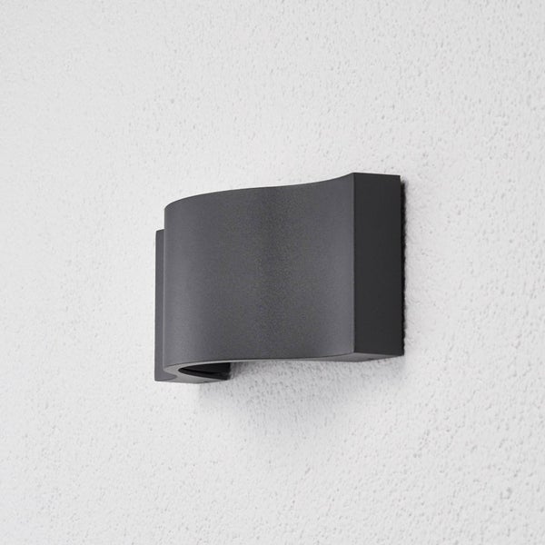 Lucande LED Wandleuchte außen Jace (spritzwassergeschützt (Modern) in Schwarz aus Aluminium (1 flammig, ) - Außenwandleuchten Wandlampe Led Außenlampe Outdoor für Außenwand/Hauswand