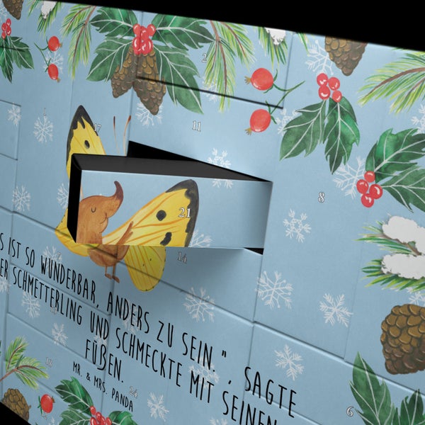 Mr. & Mrs. Panda Befüllbarer Adventskalender Schmetterling Zitronenfalter - Blau Pastell