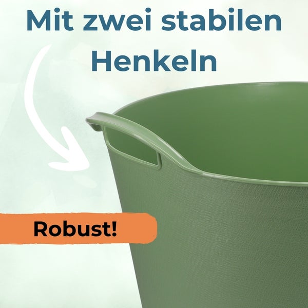 Grüner Eimer mit zwei stabilen Griffen