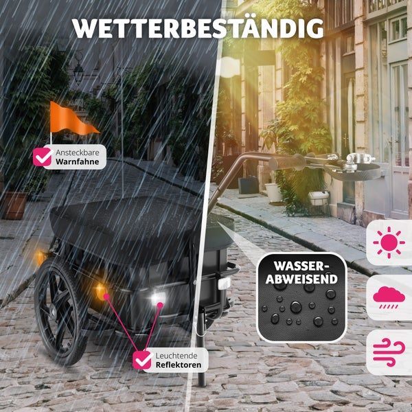 Fahrradanhänger tectake CargoXpress ca. 148 x 64 x 81 cm 2 in 1 multifunktional schwarz
