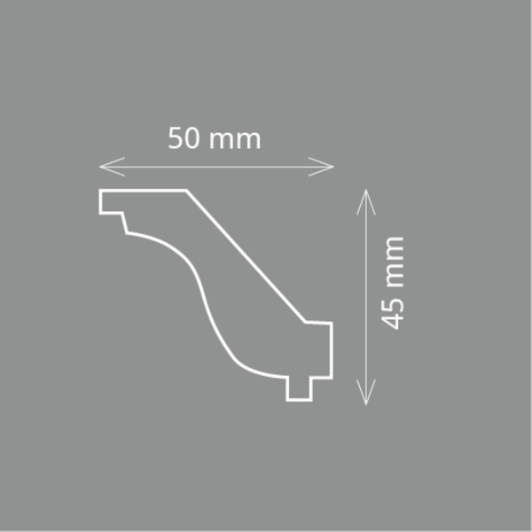 Homestar Zierleiste HO (50 x 45 mm), Länge 2m
