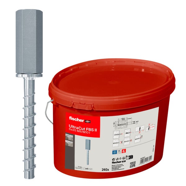 Fischer UltraCut FBS II Schraube im Eimer, 6x35 Millimeter, M8/M10