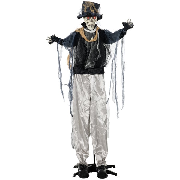 HOMCOM Halloween Dekoration, 101L x 64B x 178H cm, Polyester, Schwarz