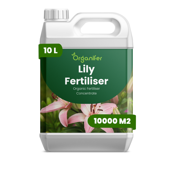Lily Flüssigdünger 10L – 3-4-3 NPK – Flüssig-Pflanzendünger für große Beete, Gartenpflanzungen & Ziergärten – Organifer