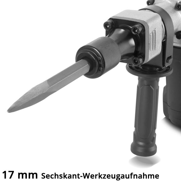 Detailansicht eines Abbruchhammers mit 17 mm Sechskant-Werkzeugaufnahme