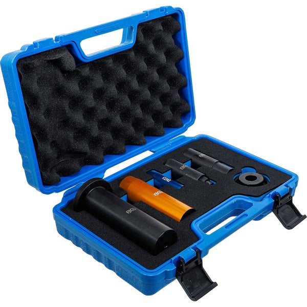 Werkzeugsatz in blauem Koffer mit Schaumstoffeinlage