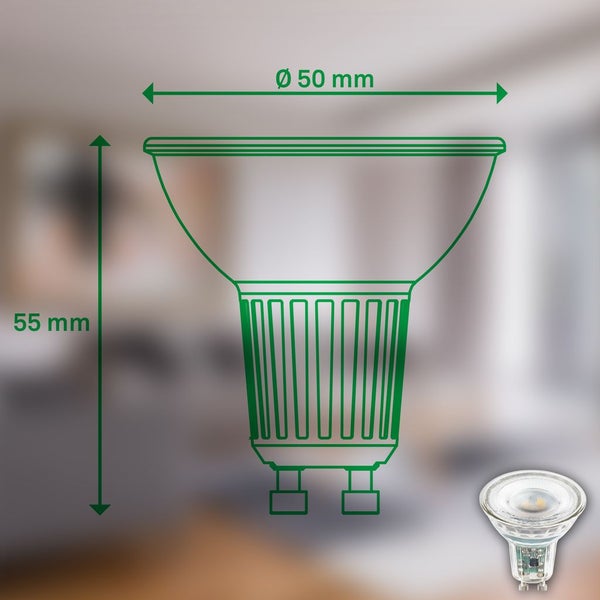 2er Set LED Leuchtmittel GU10 LED Lampe Warmweißes Licht Effizienzklasse A