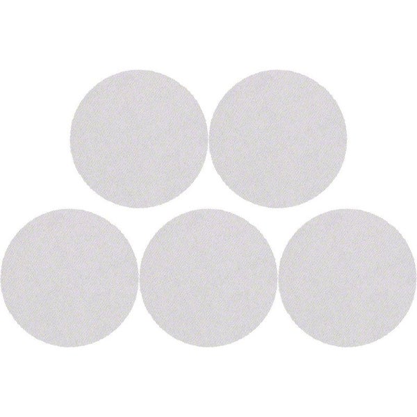 Fünf runde Textilaufkleber