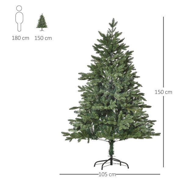 HOMCOM künstlicher Weihnachtsbaum, PE, Metall