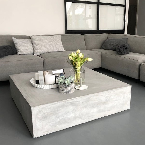 Beton Block Couchtisch Loungetisch 110x110x30 cm