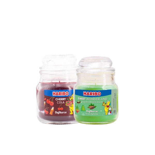 Haribo Kerzen 85gr Set 2 - 1x kleiner Cherrycola 1x kleiner Sweet Wonderland