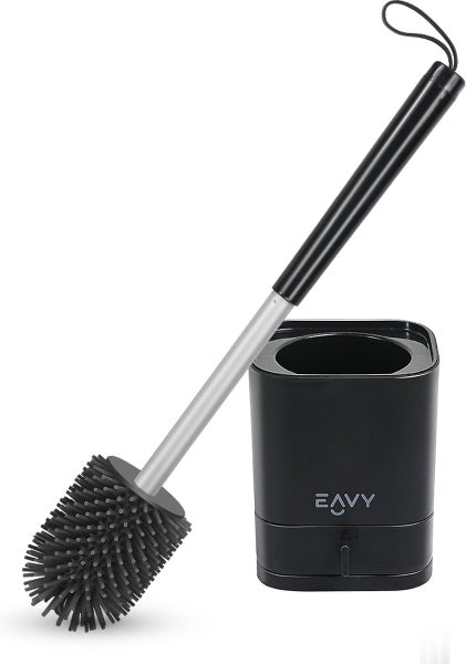 EAVY WC-Bürste mit Halter Silikon Schwarz Quadratisch