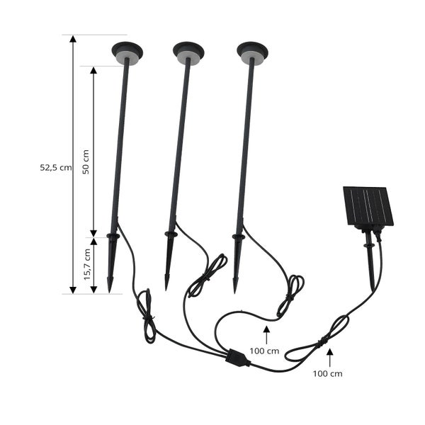 Lindby 3er Set LED Lyris (Modern) in Schwarz aus Aluminium (1 flammig, )