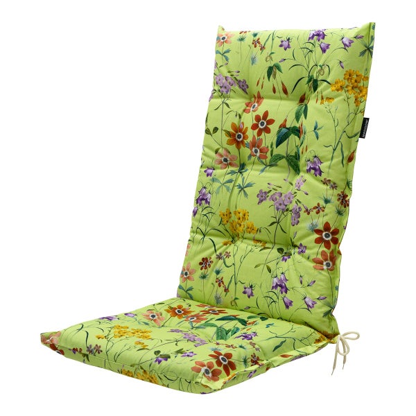 Hochlehnerauflage Milly grün – Ca. 123x50 cm - 4er-Set
