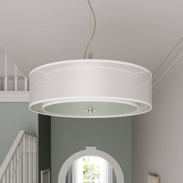 Lindby Pendelleuchte Pikka (Modern) in Weiß aus Metall (3 flammig, E27) - Textil Hängeleuchte Esstischlampe Hängelampe Wohnzimmerleuchte