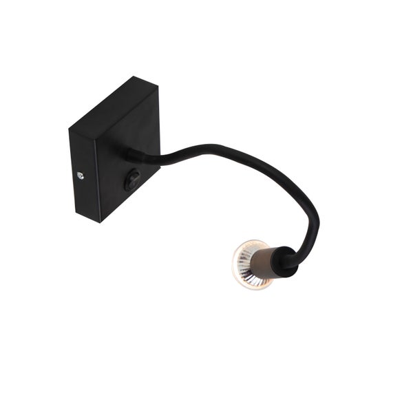 Schwenkbare Wandleuchte in Schwarz mit Licht