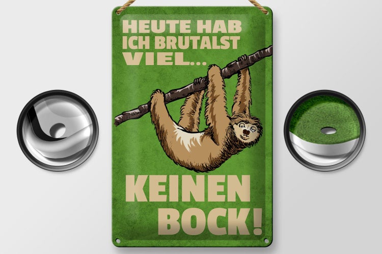 Blechschild Spruch 20x30cm heute habe ich brutalst viel