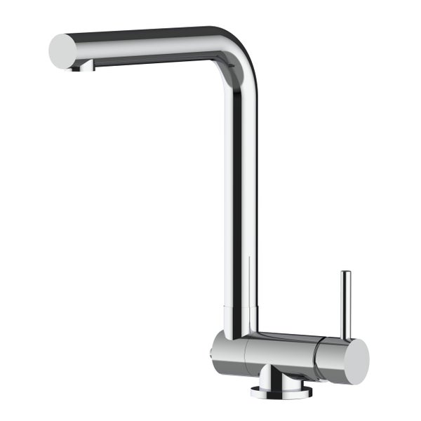 Wasserhahn Vorfenster Küchenarmatur, Umklappbar 4,5 CM, mit 360° schwenkbarem L-Auslauf, Verchromt