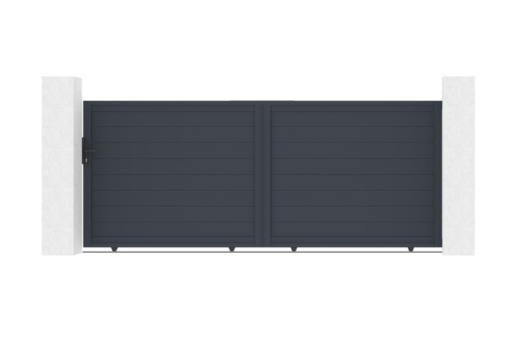 Schiebetor aus aluminium 3,5m EIGER H.160cm grau