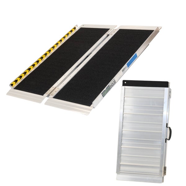 Zusammenklappbare Aluminium Rollstuhlrampe mit Anti-Rutsch-Belag